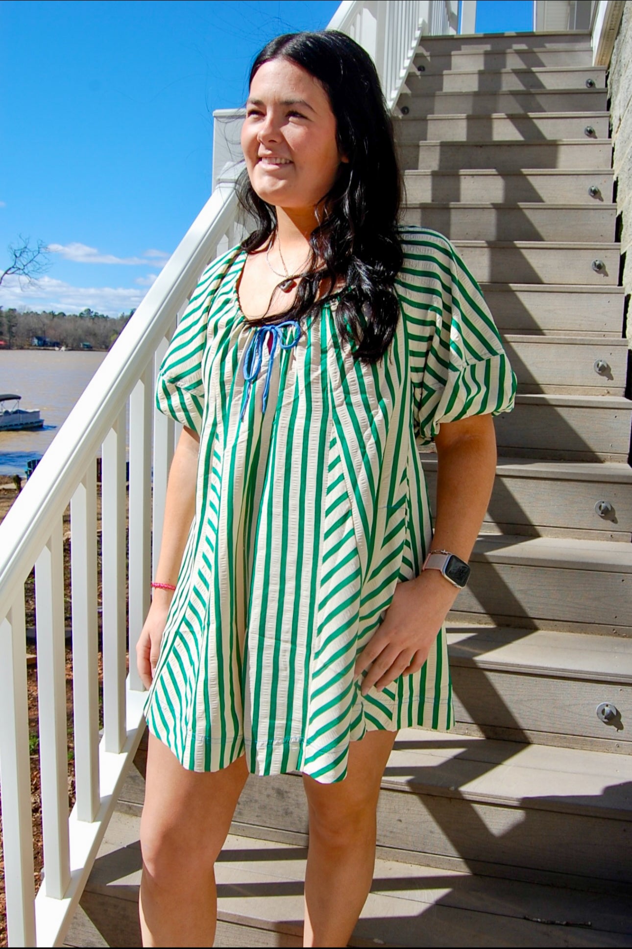 Going The Distance Stripped Romper