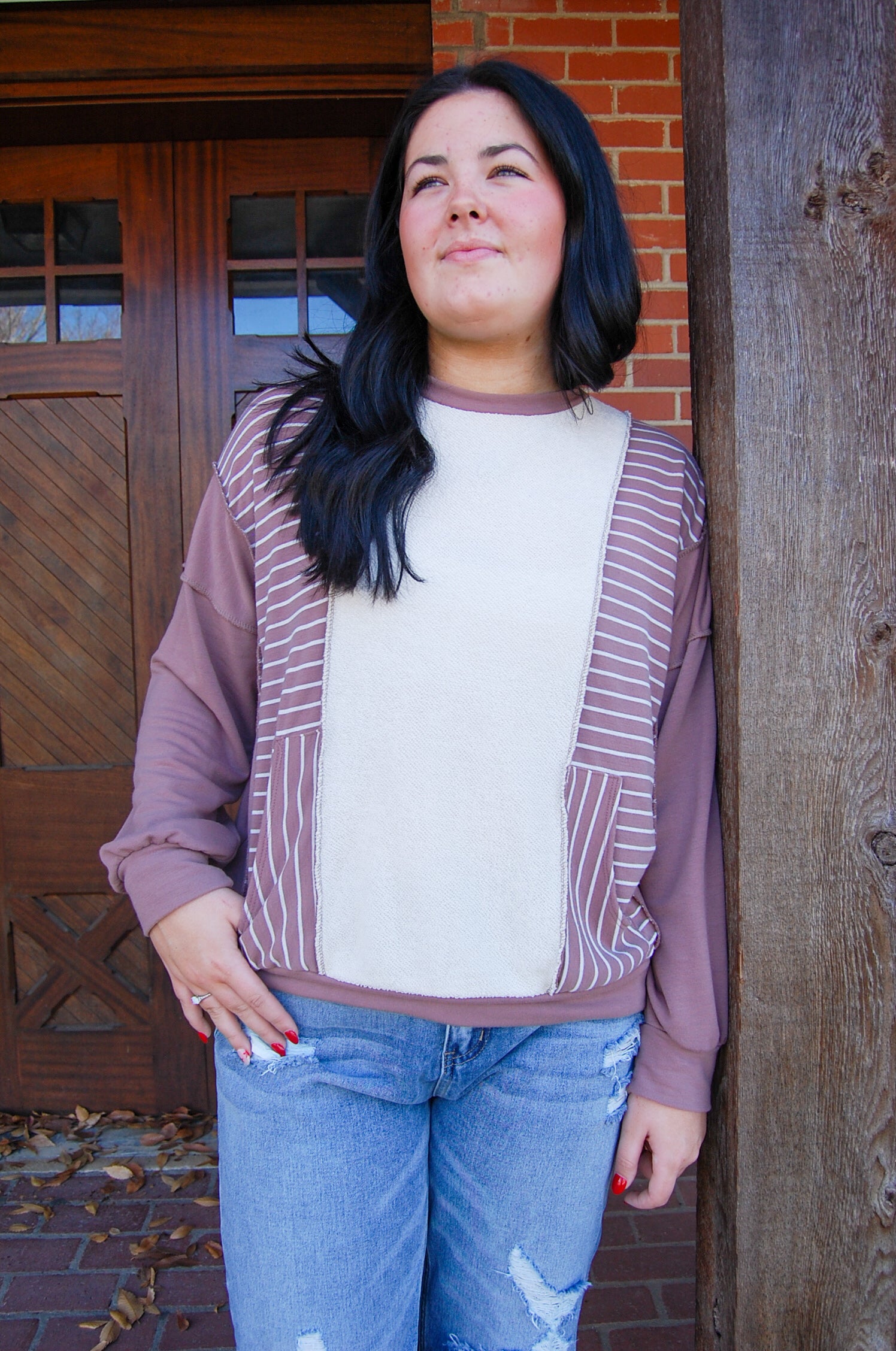 Mocha Striped Pullover
