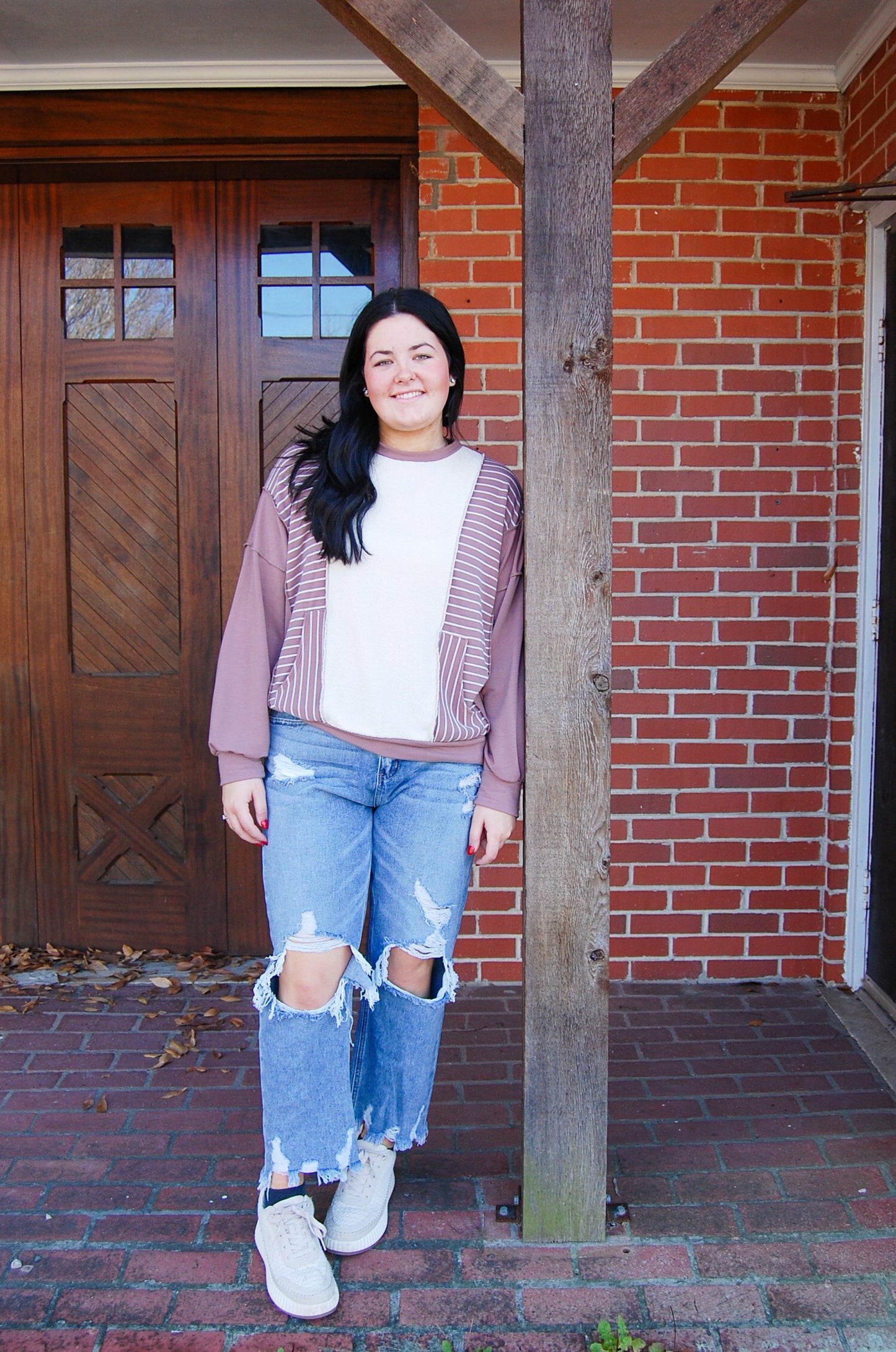 Mocha Striped Pullover