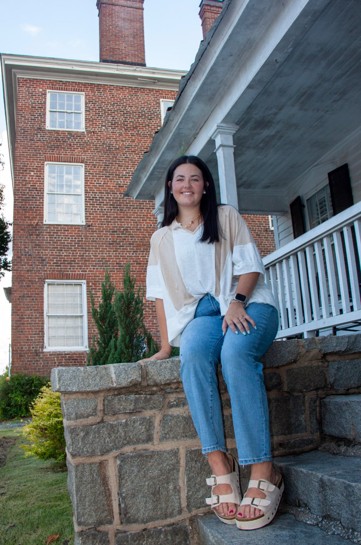 Silk and Stone Colorblock Top