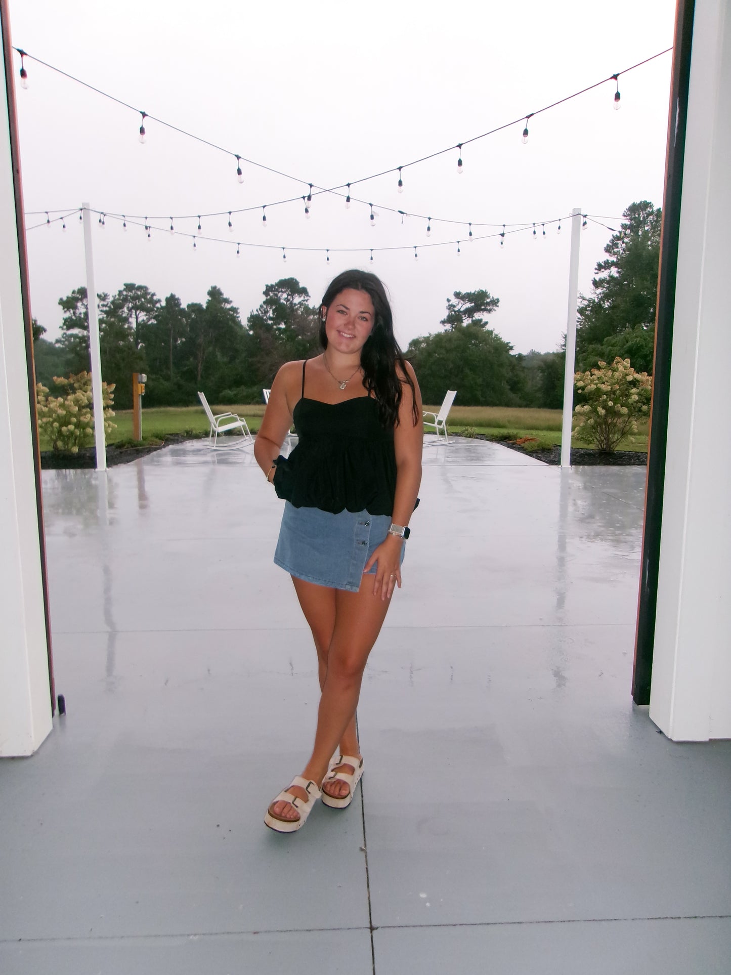 Midnight Ruffle Babydoll Tank