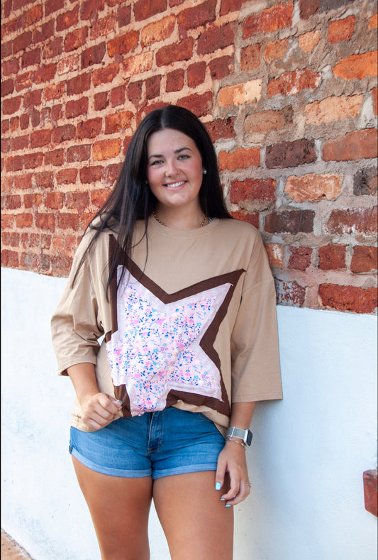 Starstruck Foral Patchwork Top