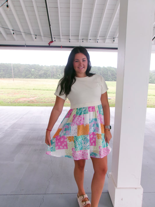 Floral Patchwork Dress